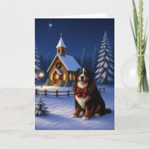 Festiva Tarjeta de vacaciones de perro de montaña de Berna