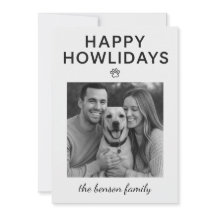 Tarjeta de vacaciones de perro Felices Howlidays 