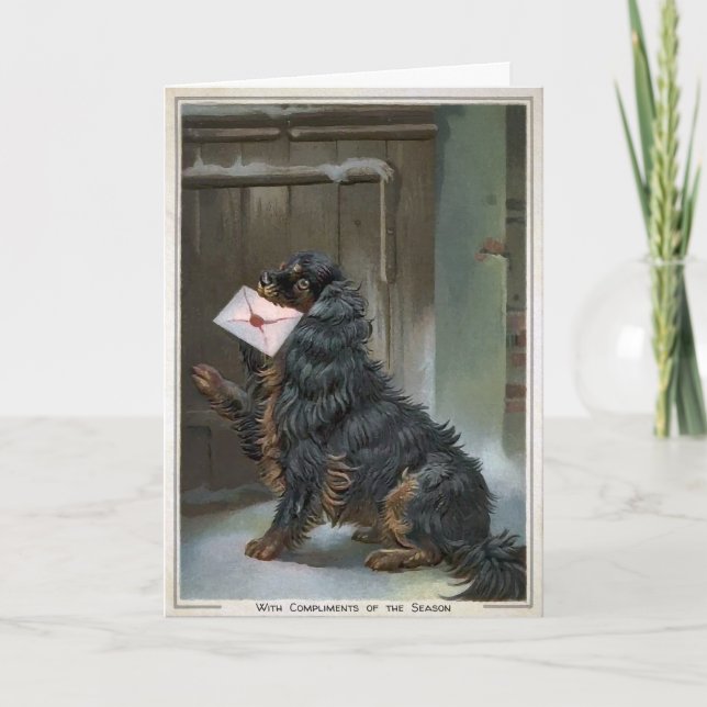 Festiva Tarjeta de vacaciones de Personalizable de perro d (Anverso)