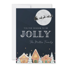 Tarjeta de vacaciones de reno de Santa Nieve pinta