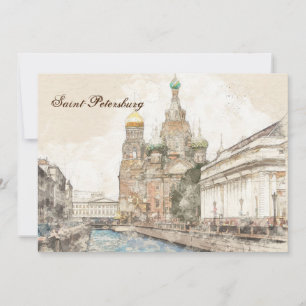 Festiva Tarjeta de vacaciones de San Petersburgo Rusia   C