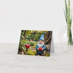 Festiva Tarjeta de vacaciones de San Valentín con gnomo co