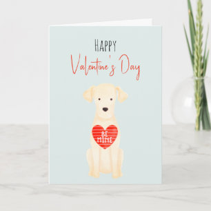 Festiva Tarjeta de vacaciones de San Valentín con perro al