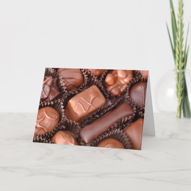 Festiva Tarjeta de vacaciones de San Valentín de chocolate (Anverso)