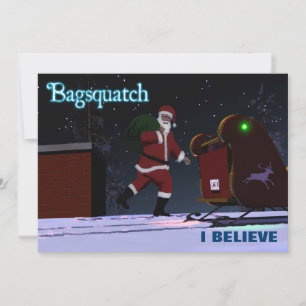 Festiva Tarjeta de vacaciones de Santa Claus - Bagsquatch