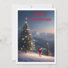 Tarjeta de vacaciones de Santa Claus Montaña Nevad
