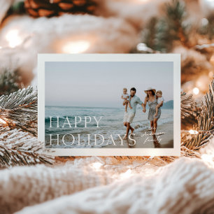 Festiva Tarjeta de vacaciones de simplicidad con foto