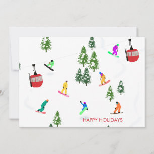 Festiva Tarjeta de vacaciones de Snowboard Snowboard moder