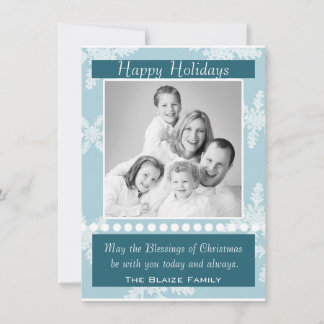 Festiva Tarjeta de vacaciones de Snowflake Bliss (plantill