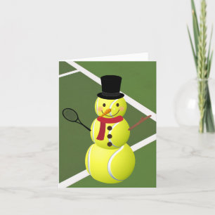 Festiva Tarjeta de vacaciones de Snowman y Navidades en la