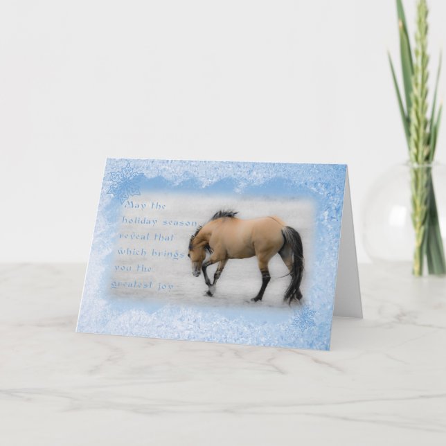 Festiva Tarjeta de vacaciones de Sorraia Mustang Don Juan  (Anverso)