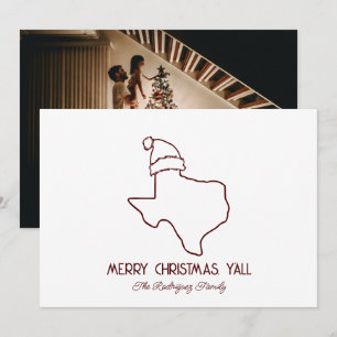 Festiva Tarjeta de vacaciones de Texas de arte de línea gr