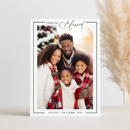 Festiva Tarjeta de vacaciones de tipografía Bendita por si