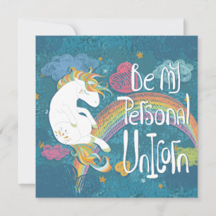 Festiva Tarjeta de vacaciones de unicornio