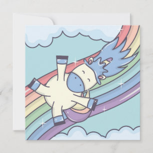 Festiva Tarjeta de vacaciones de unicornio