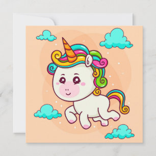 Festiva Tarjeta de vacaciones de Unicornio