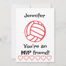 Festiva Tarjeta de vacaciones de voleibol MVP para niños e