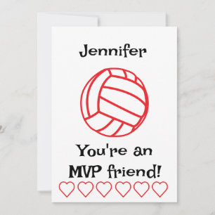 Festiva Tarjeta de vacaciones de voleibol MVP para niños e