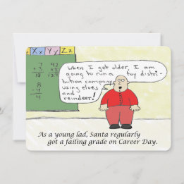 Festiva Tarjeta de vacaciones de Young Santa Flat