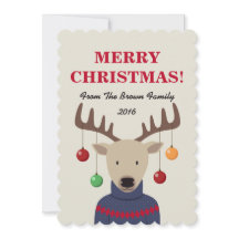 Tarjeta de vacaciones Deer Navidades
