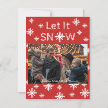 Tarjeta de vacaciones Deja que nieve