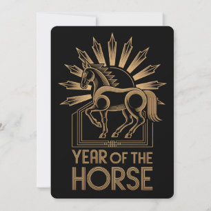 Festiva Tarjeta de vacaciones del año del caballo 2026