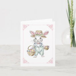 Festiva Tarjeta de vacaciones del conejo de Pascua