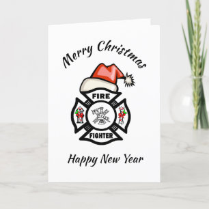 Festiva Tarjeta de vacaciones del departamento de bomberos