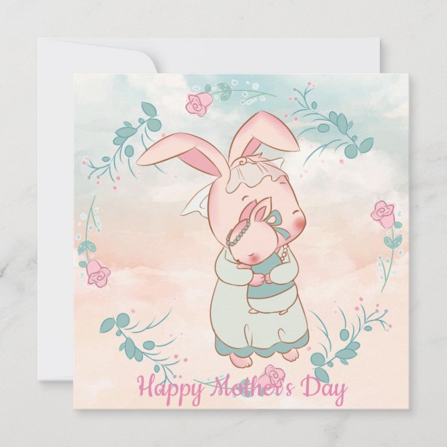 Festiva Tarjeta de vacaciones del Día de la Madre (Anverso)