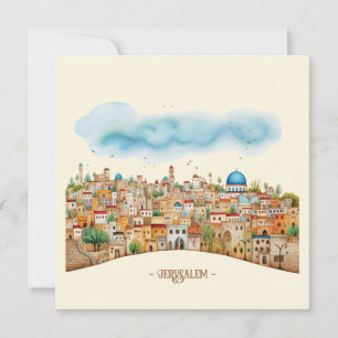 Festiva Tarjeta de vacaciones del Ilustracion del Cityscap