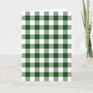 Festiva Tarjeta de vacaciones del patrón de Gingham verde 