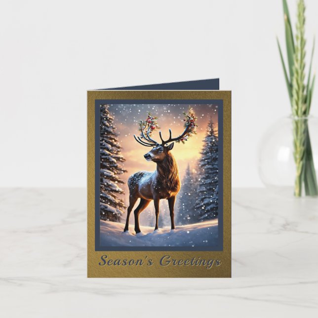 Festiva Tarjeta de vacaciones del Rey del Bosque (Anverso)