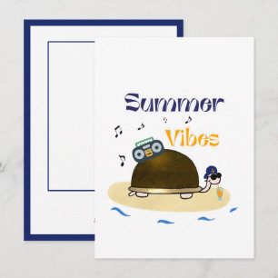 Festiva Tarjeta de vacaciones divertida de tortuga grande