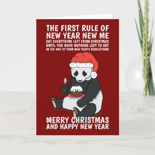 Festiva Tarjeta de vacaciones divertida Panda para la reso