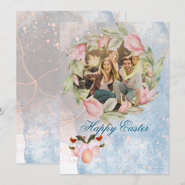 Festiva Tarjeta de vacaciones doblada  (Anverso / Reverso)