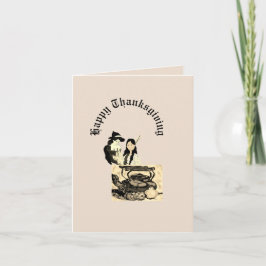 Festiva Tarjeta de vacaciones doblada : Feliz Día de Acció