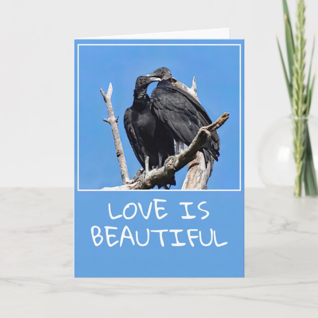 Festiva Tarjeta de vacaciones doblada Love Is Beautiful Vu (Anverso)
