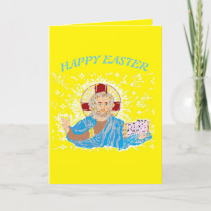 Festiva Tarjeta de vacaciones doblada Pascua Señor Jesucri