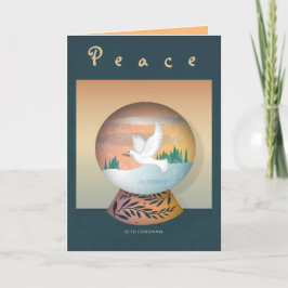 Festiva Tarjeta de vacaciones Dove in Snow Globe