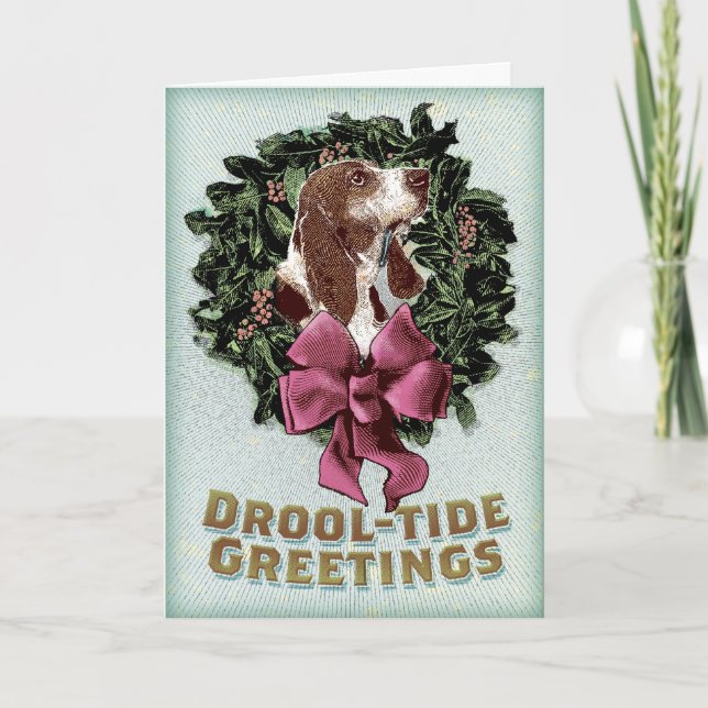 Festiva Tarjeta de vacaciones Drool-Tide Greetings (Anverso)