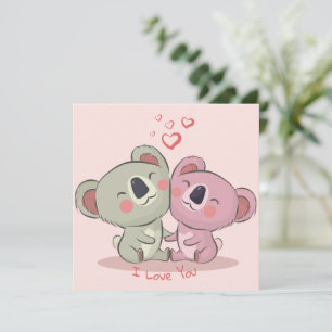 Festiva Tarjeta de vacaciones El día de San Valentín Cuta