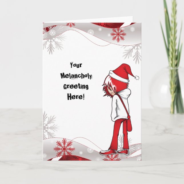 Festiva Tarjeta de vacaciones Emo Kid (Anverso)