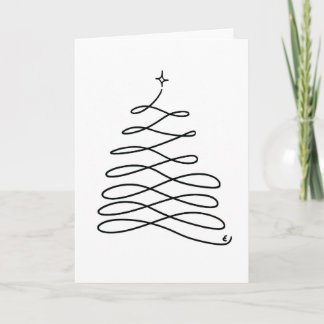 Festiva Tarjeta de vacaciones en blanco del árbol de Erin