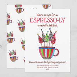 Festiva Tarjeta de vacaciones Espresso Disco para Árboles 
