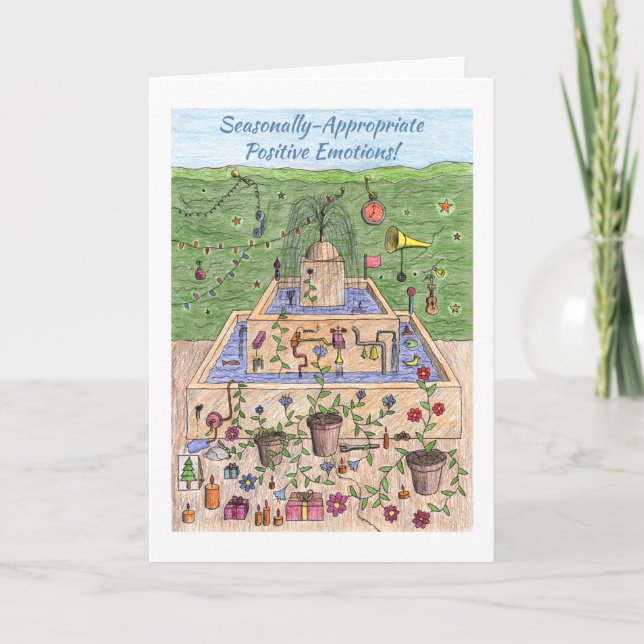 Festiva Tarjeta de vacaciones feliz (Anverso)