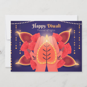 Festiva Tarjeta de vacaciones feliz Diwali