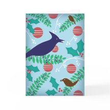 Tarjeta de vacaciones feliz Modern Blue Jay