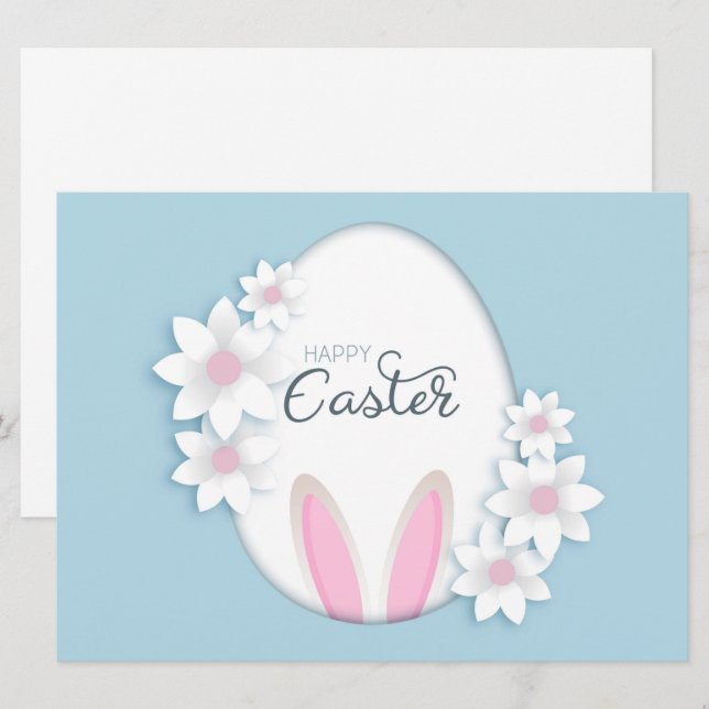 Festiva Tarjeta de vacaciones Feliz Pascua (Anverso / Reverso)