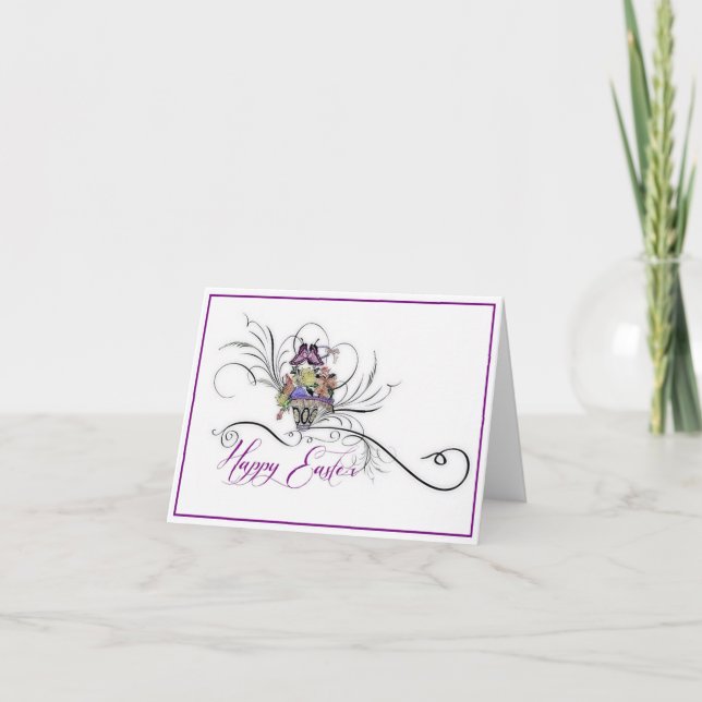 Festiva Tarjeta de vacaciones Feliz Pascua (Anverso)