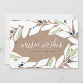 Festiva Tarjeta de vacaciones floral Bay Leaf Sprigs